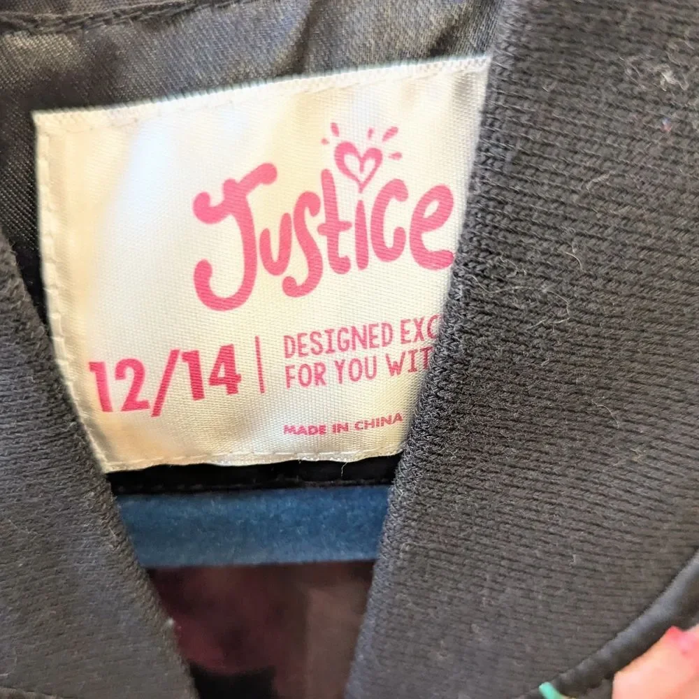 Justice Floral Silky Floral Bomber Jacket 12/14 Girls Academia Tween Y2K Popstar